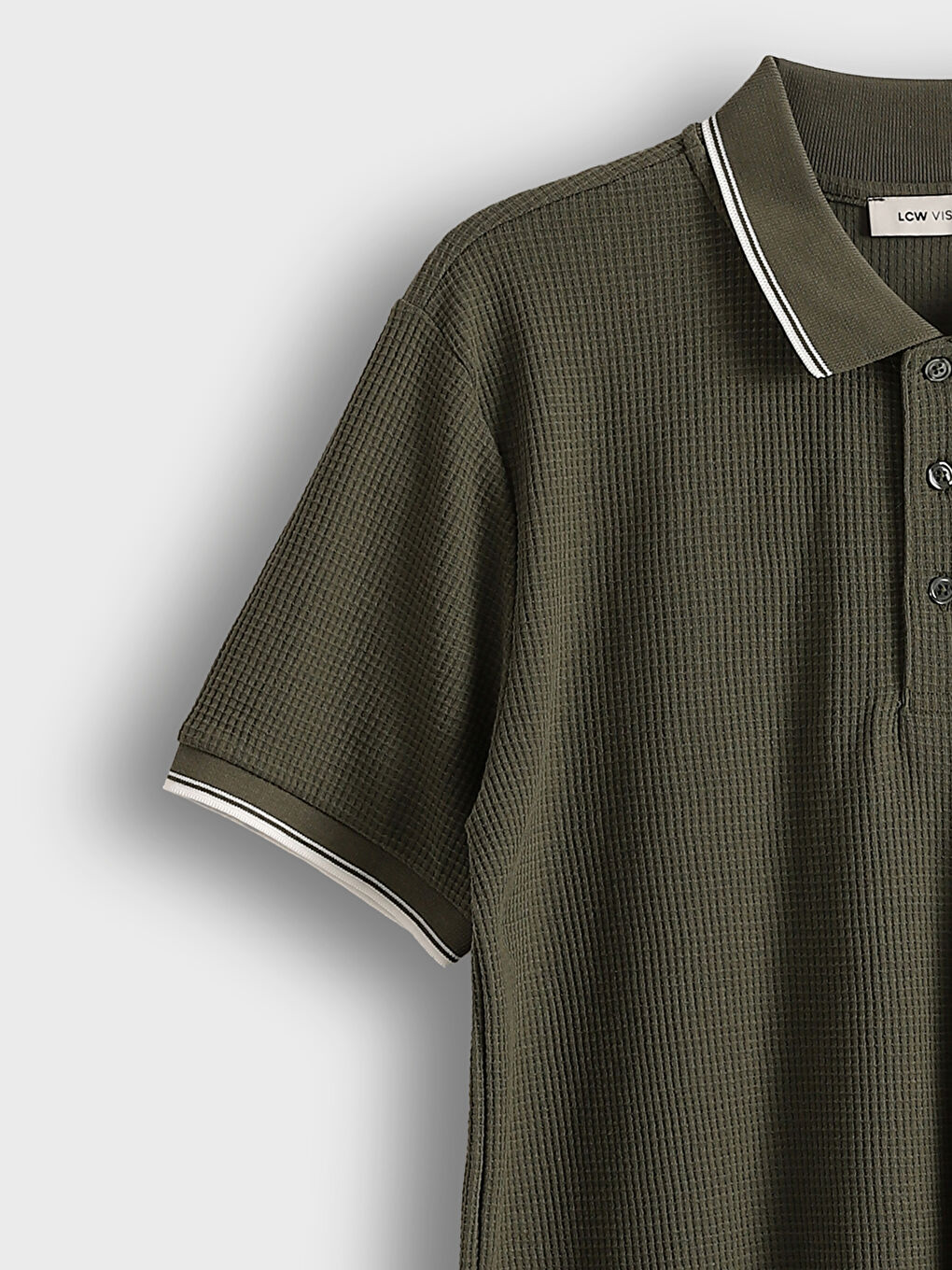 Polo Neck Short Sleeve Men's Textured T-Shirt -S59969Z8-V0N