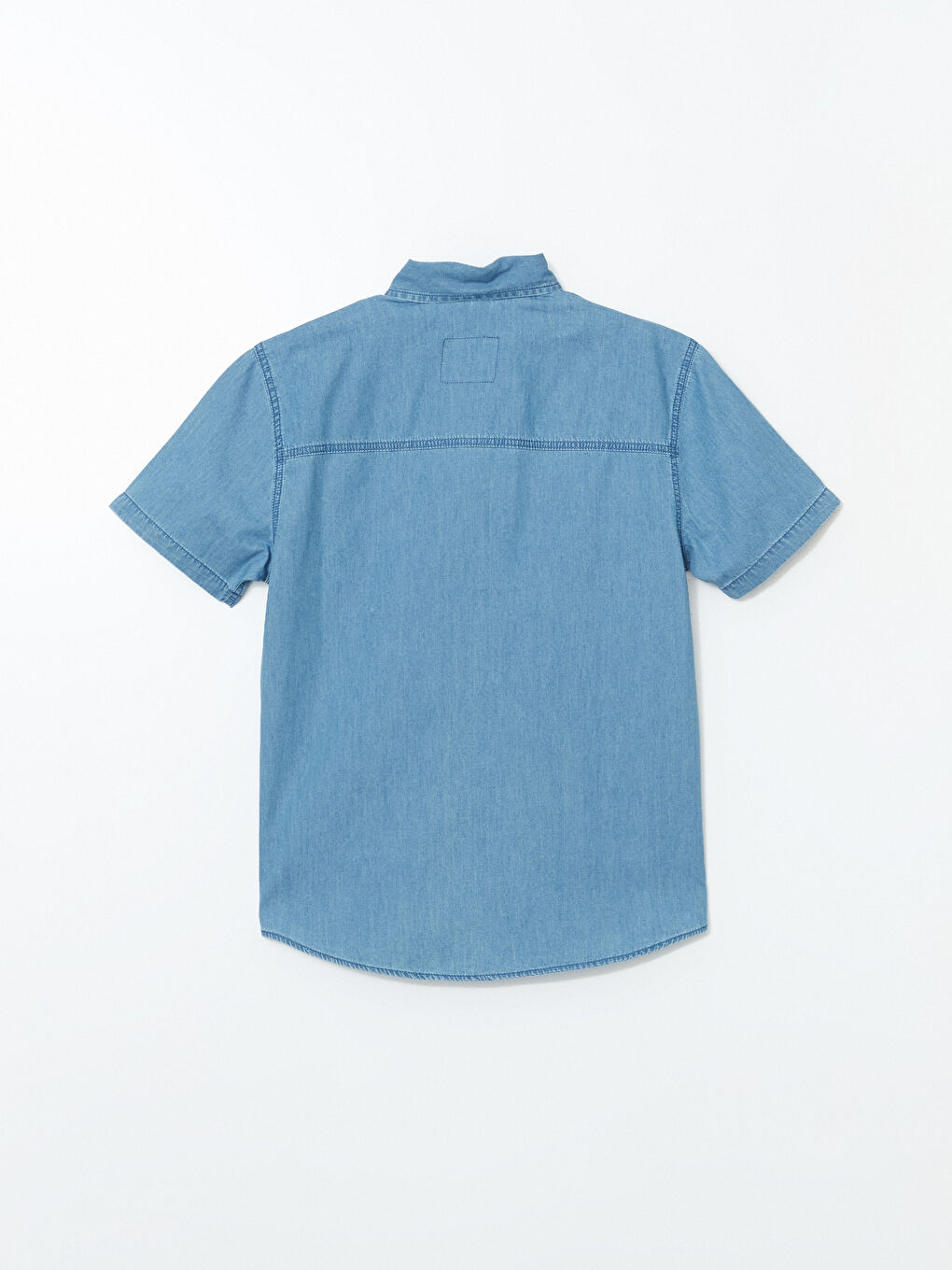Regular Fit Short Sleeve Men's Denim Shirt -S59972Z8-H45