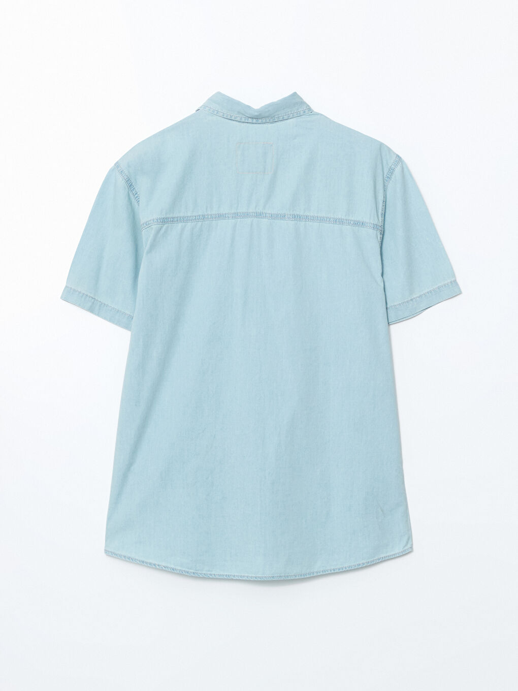 Regular Fit Short Sleeve Men's Denim Shirt -S59973Z8-311