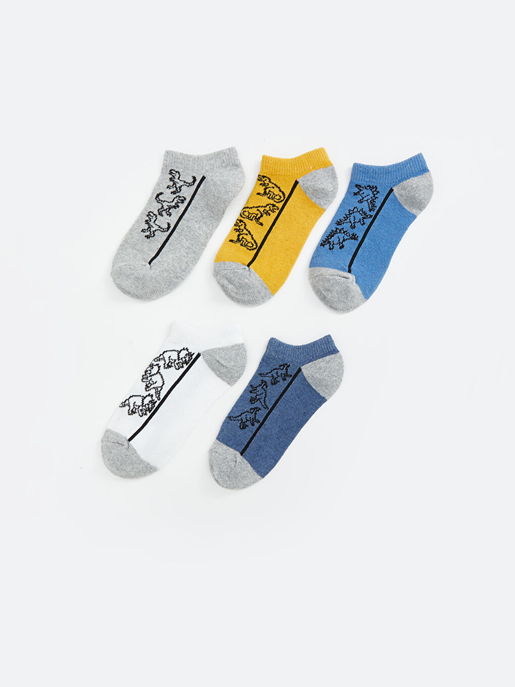 Patterned Boys Trainer Socks 5 Pack -S5AA91Z4-K00