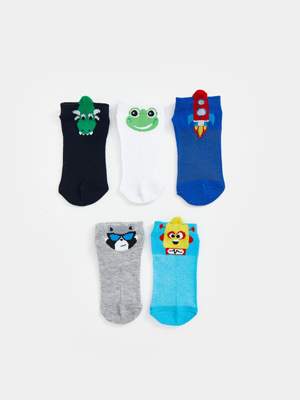 Patterned Boys Trainer Socks 5 Pack -S5AA95Z4-K00