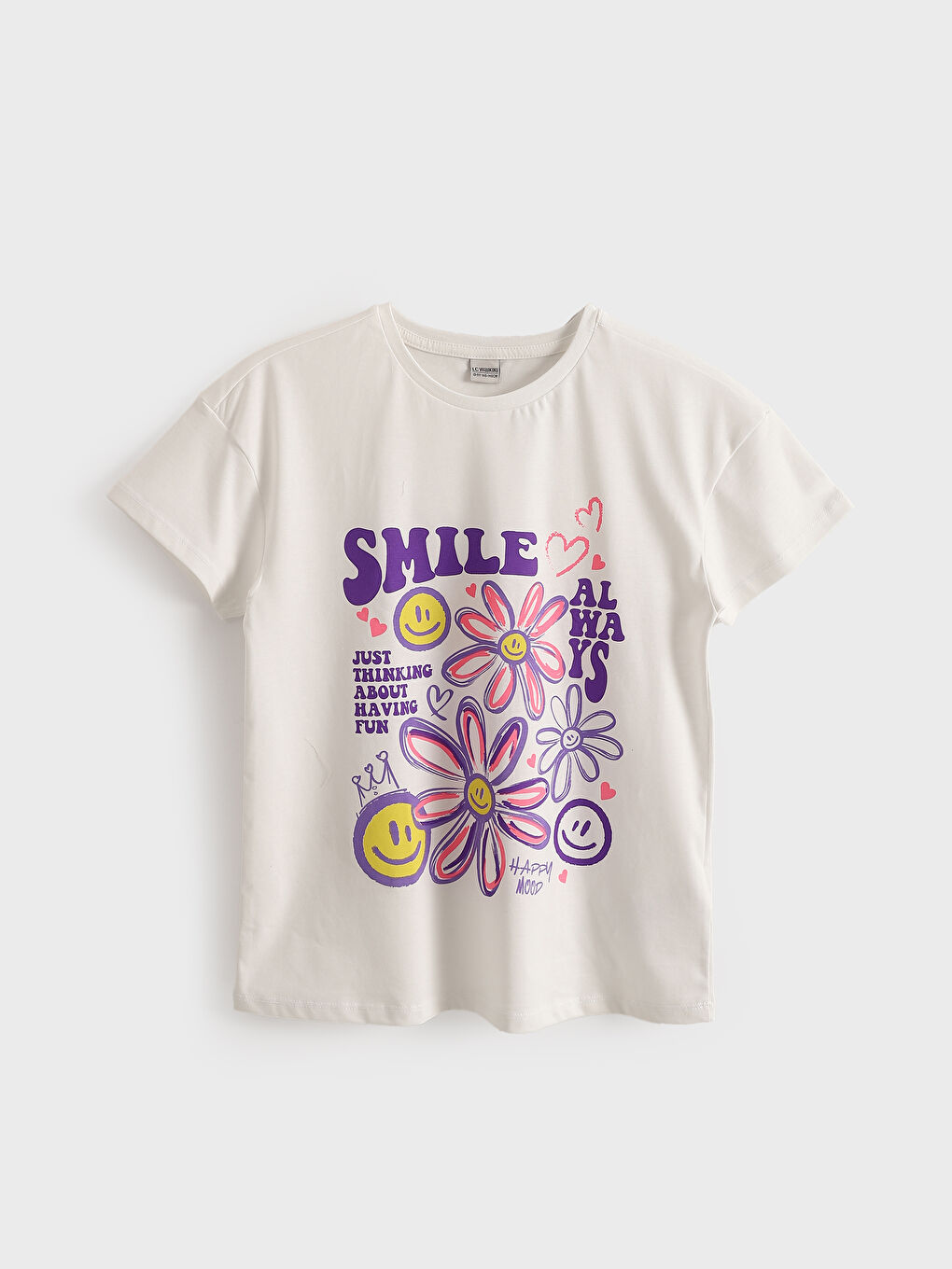 LCW Kids Crew Neck Printed Girls' T-Shirt -S5AB12Z4-FFB