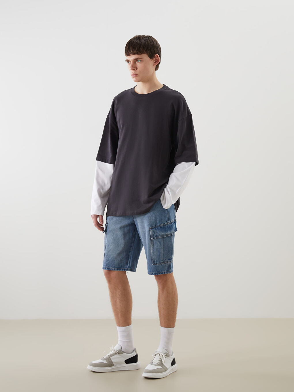Standard Fit Men's Denim Shorts -S5AB34Z8-H45