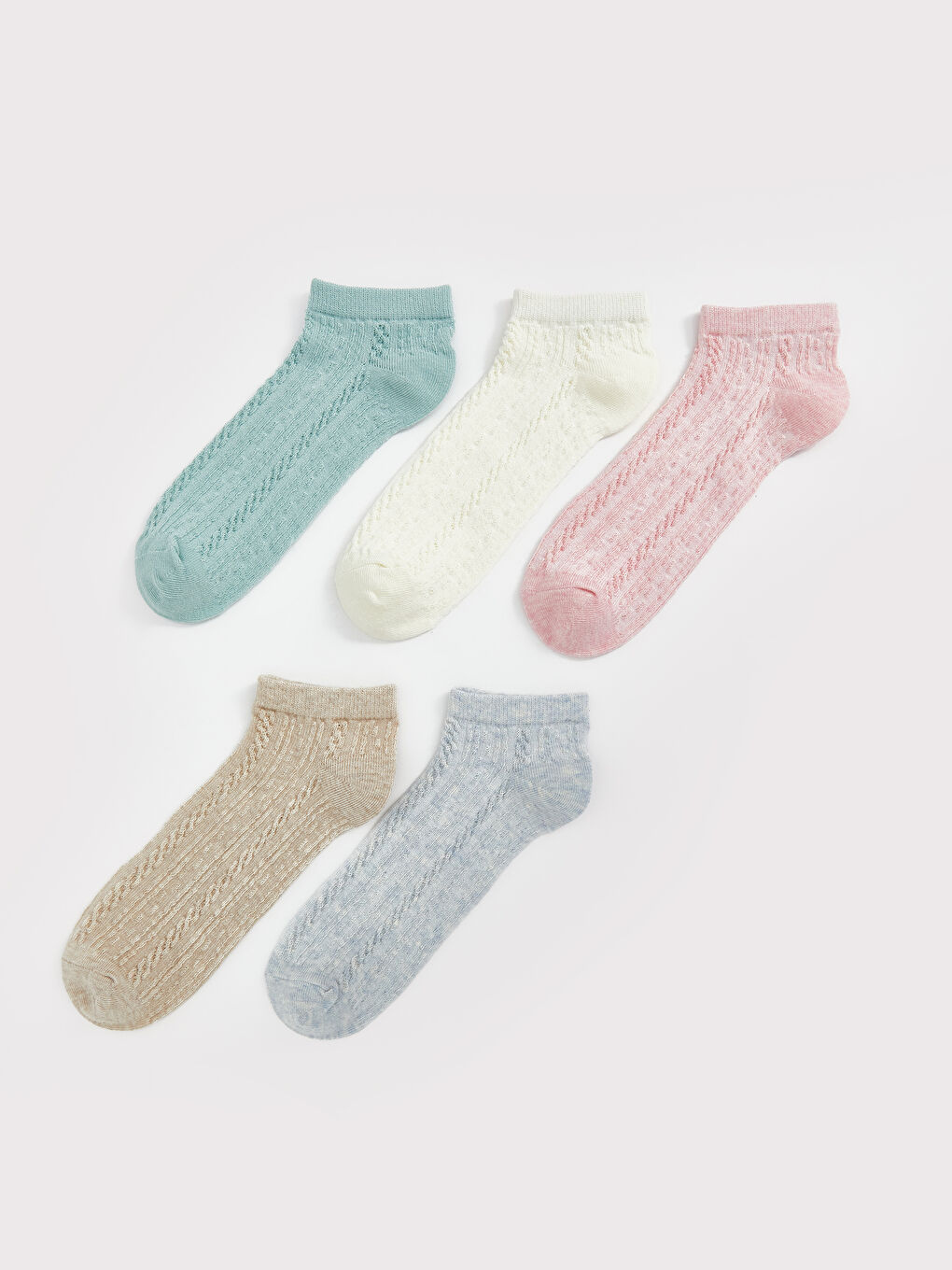 Self Patterned Women's Booties Socks 5-Pack -S5AC43Z8-G8D