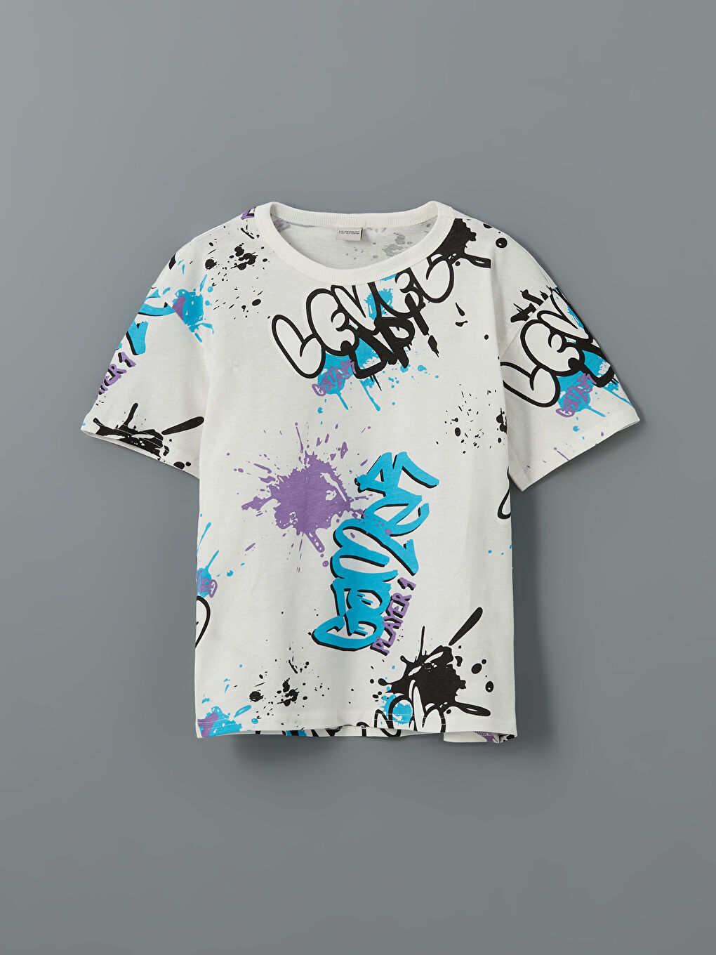 Crew Neck Short Sleeve Printed Boys' T-Shirt -S5AC60Z4-LRA