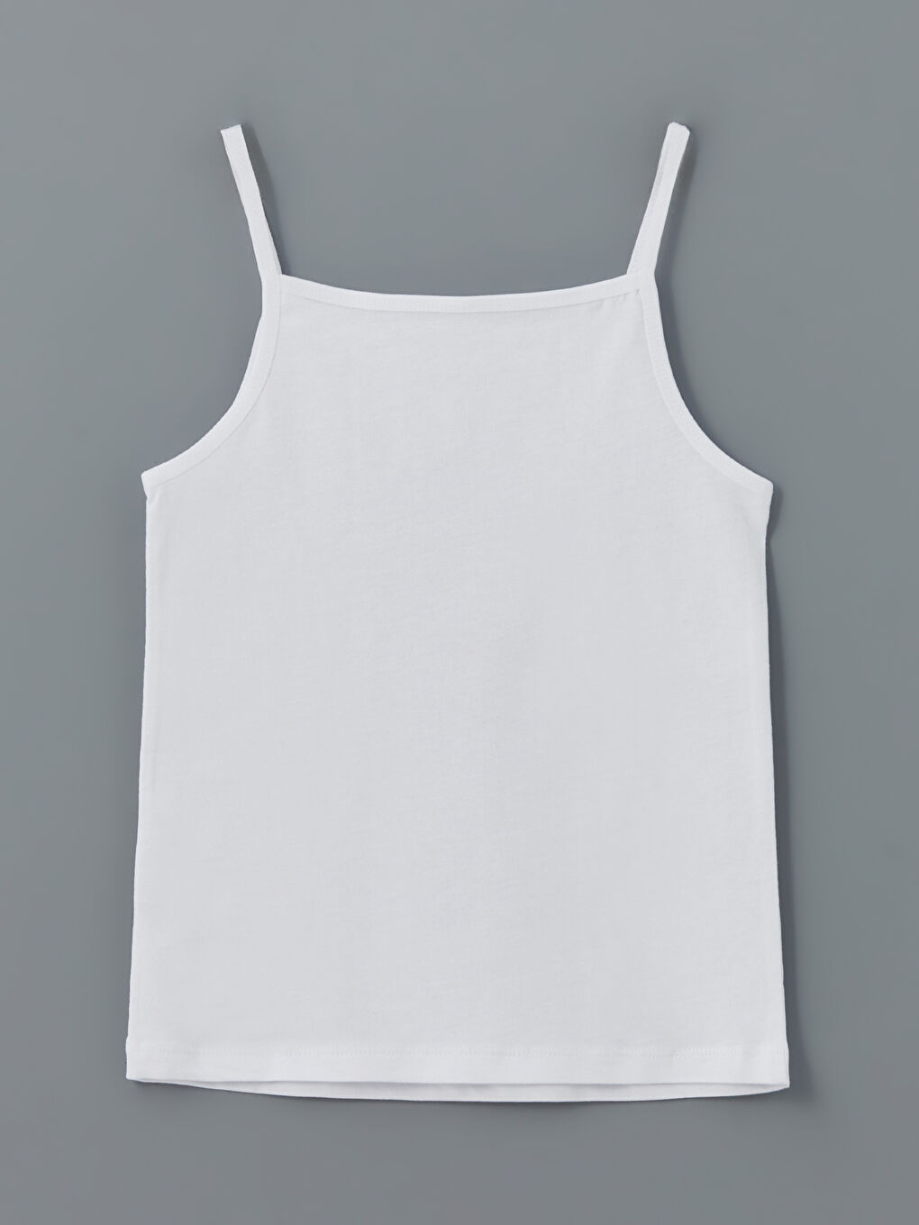 Beyaz Kare Yaka Kız Çocuk Atlet-1