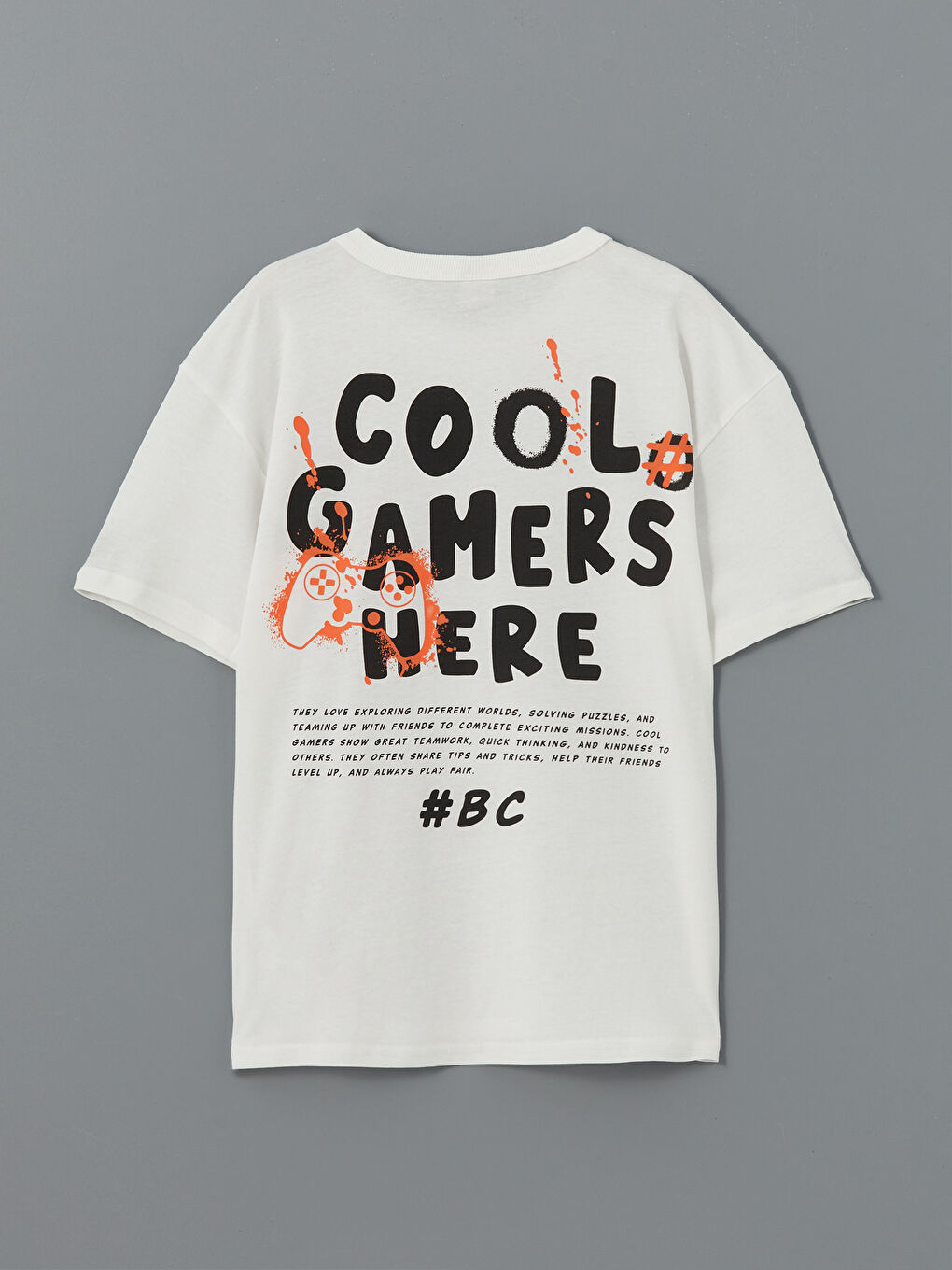 Crew Neck Printed Jersey Boys' T-Shirt -S5AC71Z4-R9J