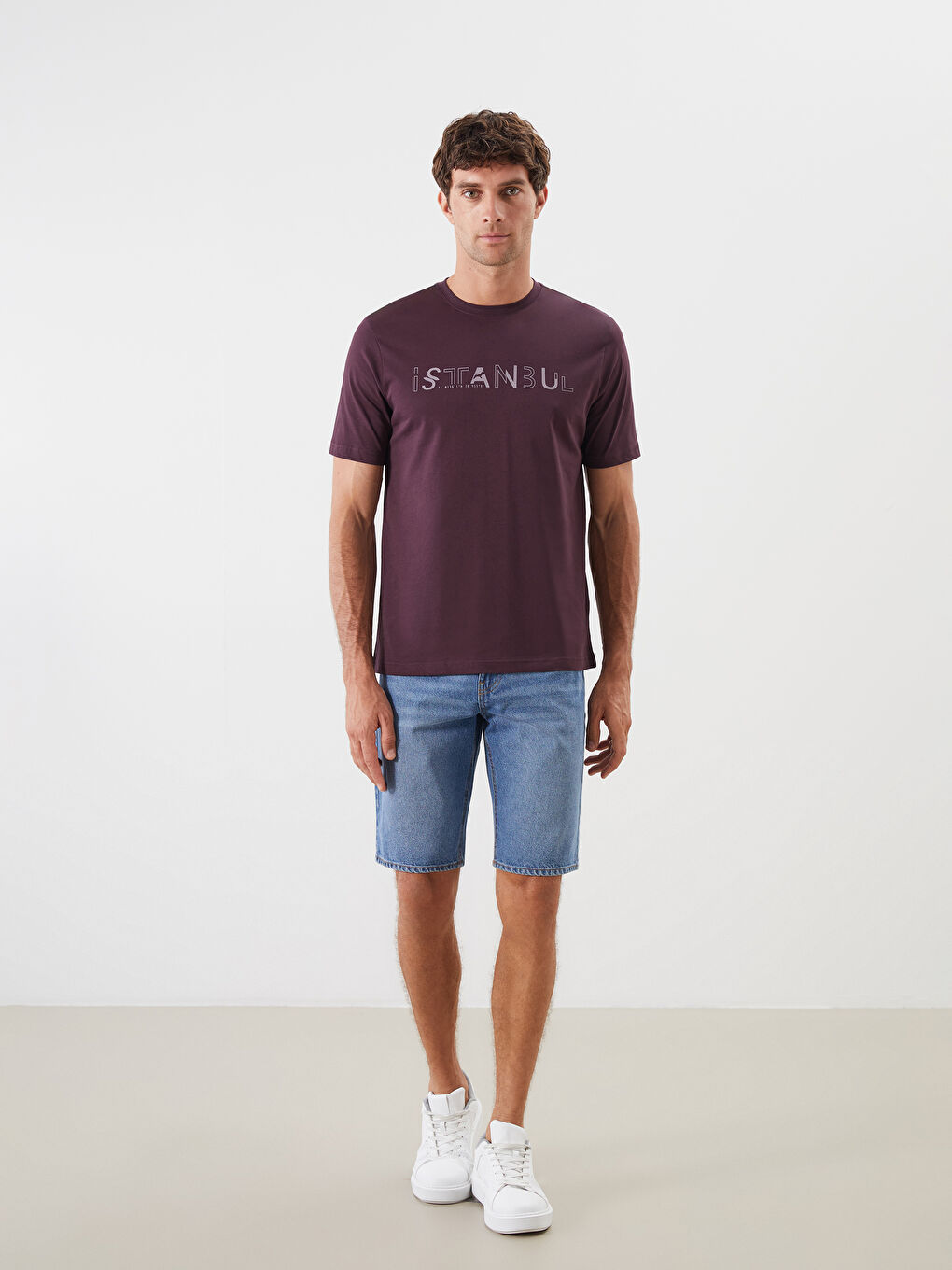 Crew Neck Short Sleeve Istanbul Printed Jersey Men's T-Shirt -S5AC81Z8-YHP