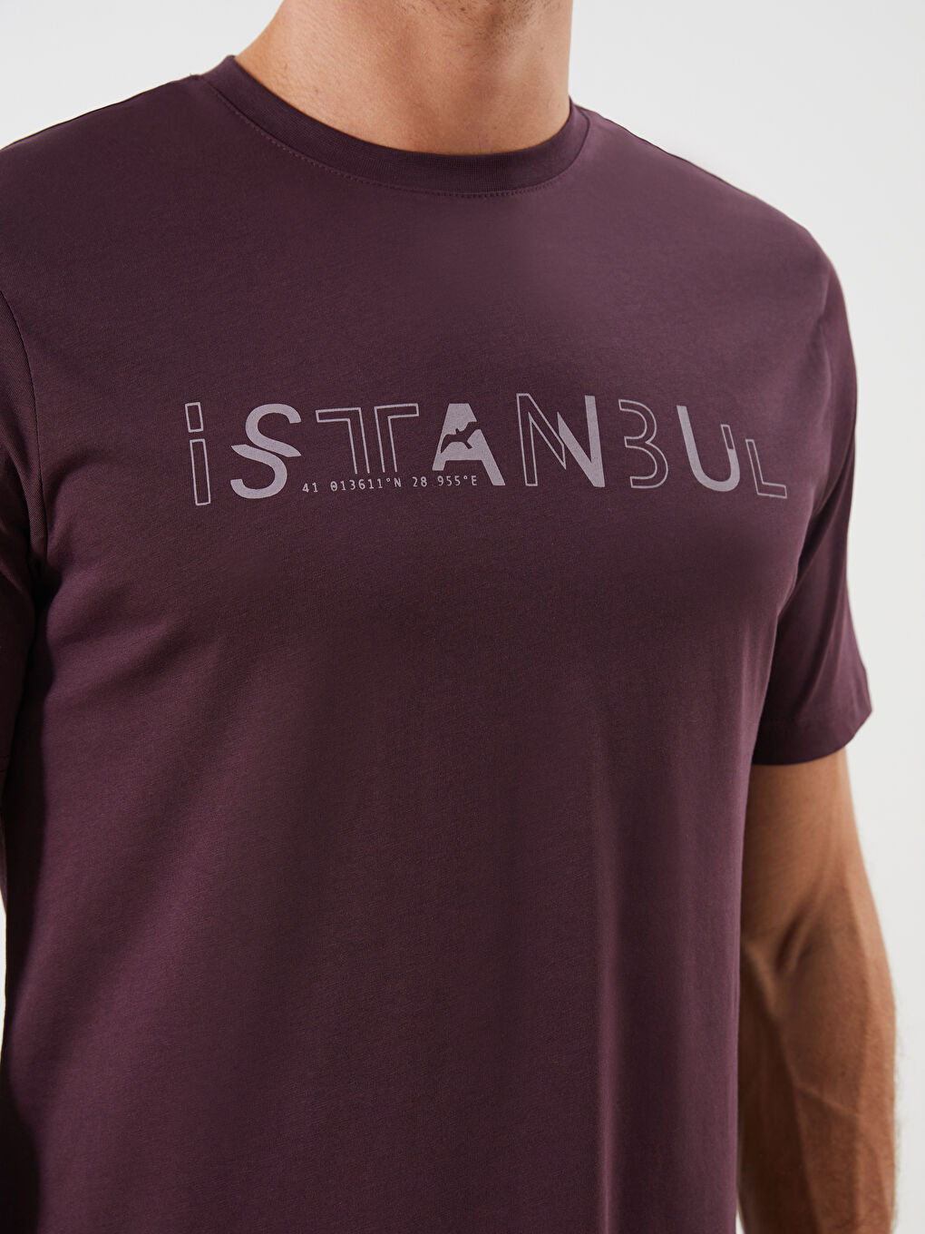 Crew Neck Short Sleeve Istanbul Printed Jersey Men's T-Shirt -S5AC81Z8-YHP