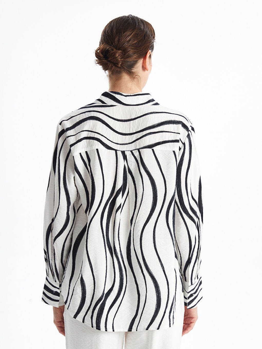 Zebra Patterned Women's Shirt -S5AC84Z8-VE4