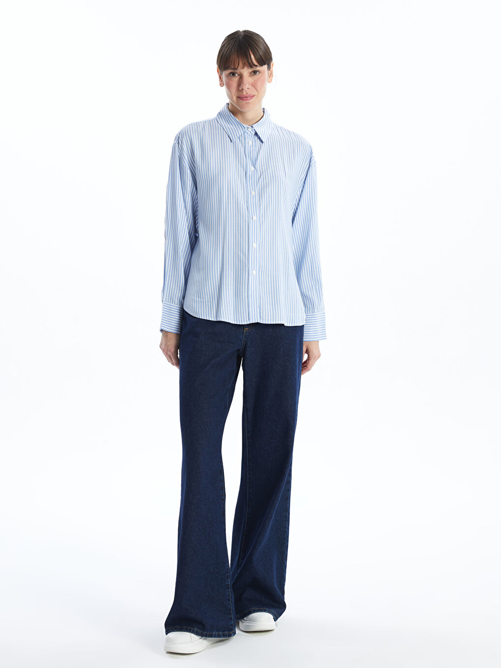 Regular Fit Cuffed Women's Shirt -S5AC85Z8-LEN