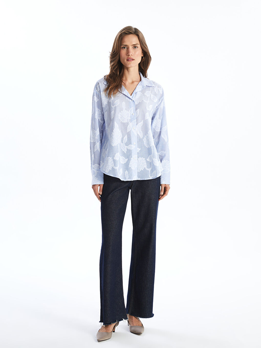 Patterned Women's Shirt -S5AD10Z8-LEN