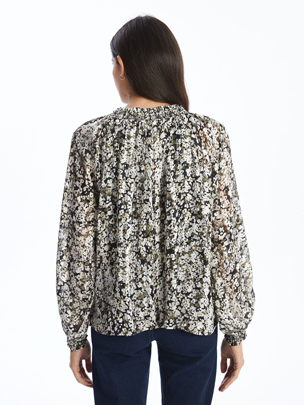 Tie Neck Floral Chiffon Women's Blouse -S5AD13Z8-LQJ