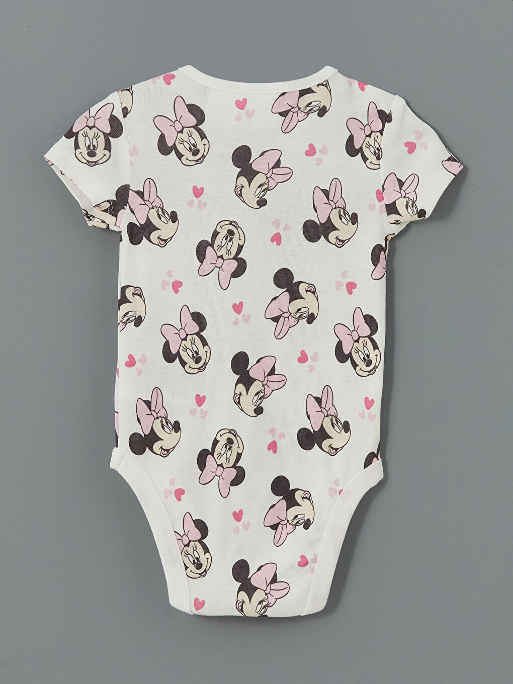 LCW baby Ekru Minnie Mouse Baskılı Kız Bebek Çıtçıtlı Body 2'li - 3