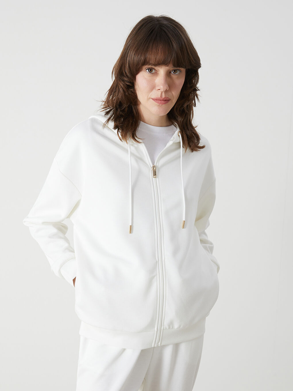 Hooded Women's Jacquard Cardigan -S5AE06Z8-FE8