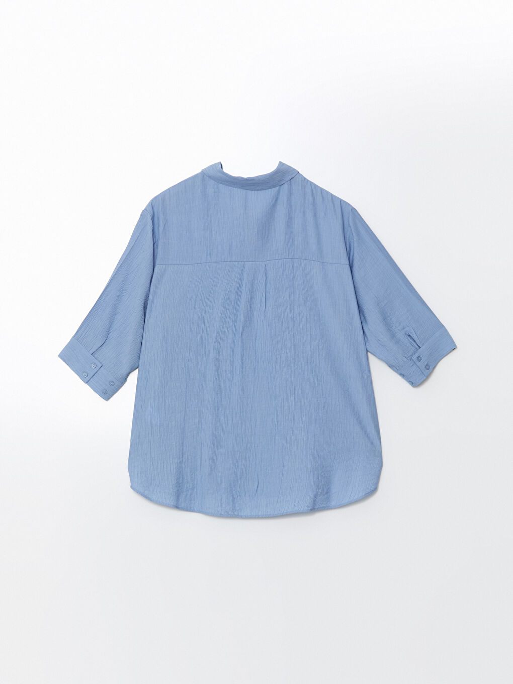 Collared Neck Textured Oversize Women's Blouse-5