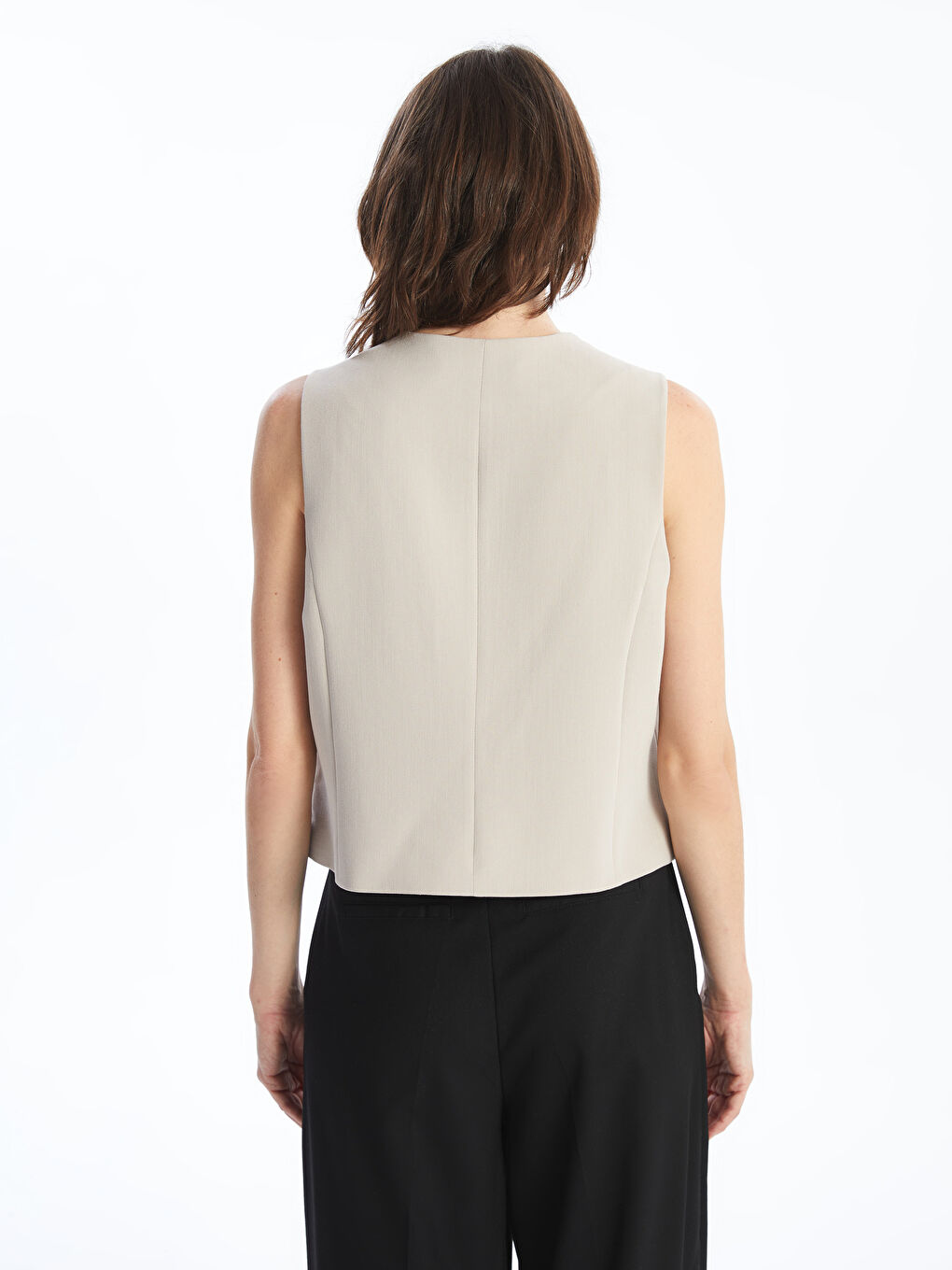 V Neck Women's Classic Waistcoat -S5AE09Z8-FGB