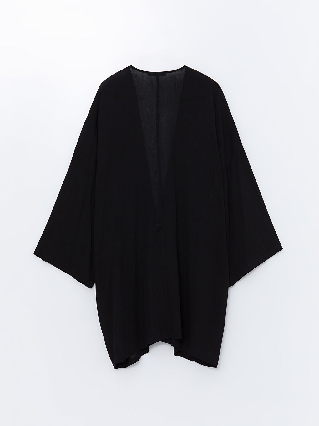 Kimono Oversize Uni à Col Châle pour Femmes-5