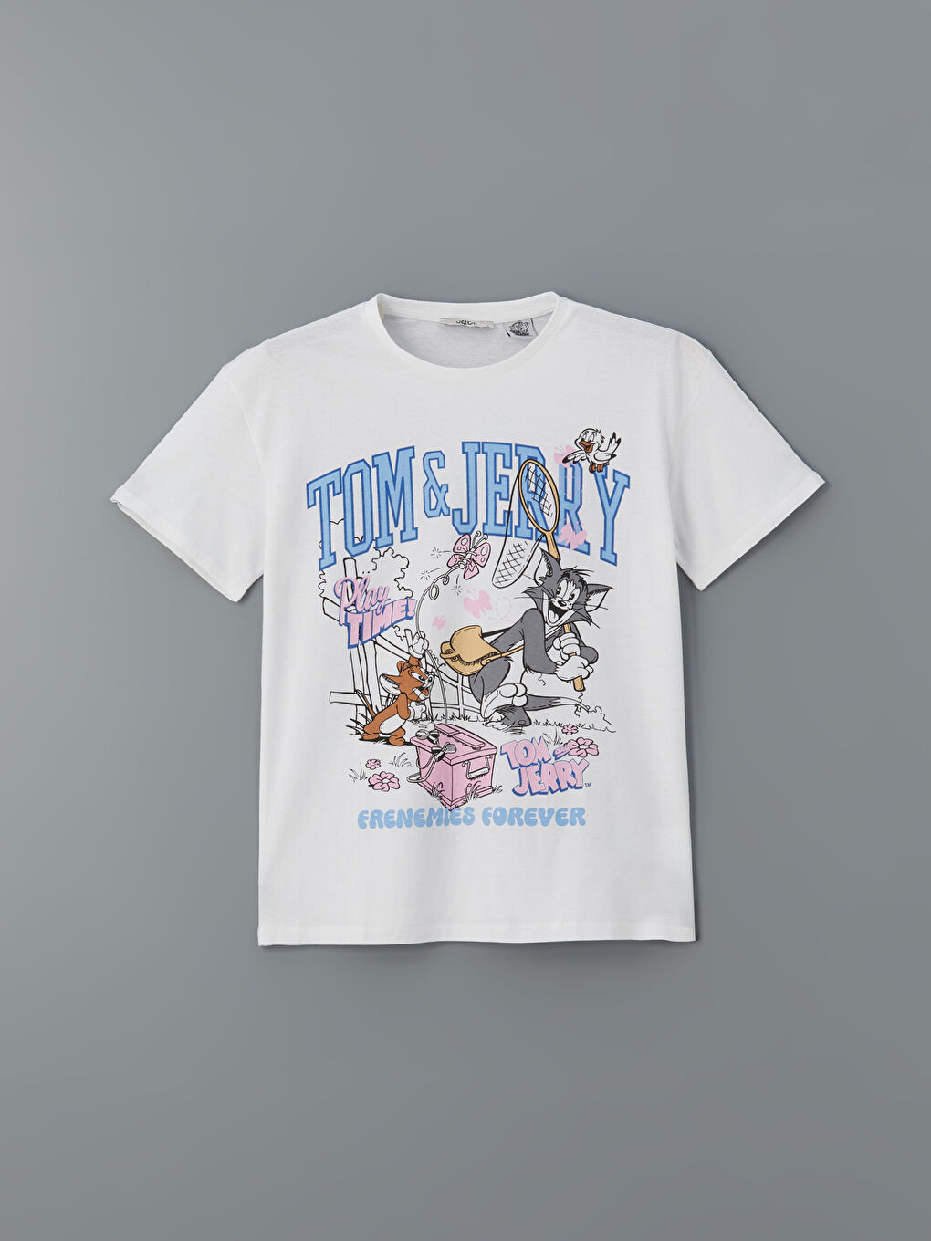Crew Neck Tom and Jerry Printed Women's T-Shirt -S5AE47Z8-Q6K