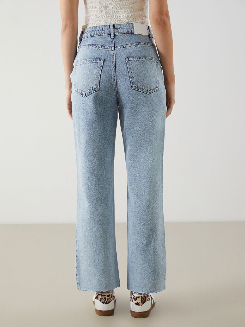 XSIDE Mavi Yüksek Bel Straight Fit Kadın Jean Pantolon - 3