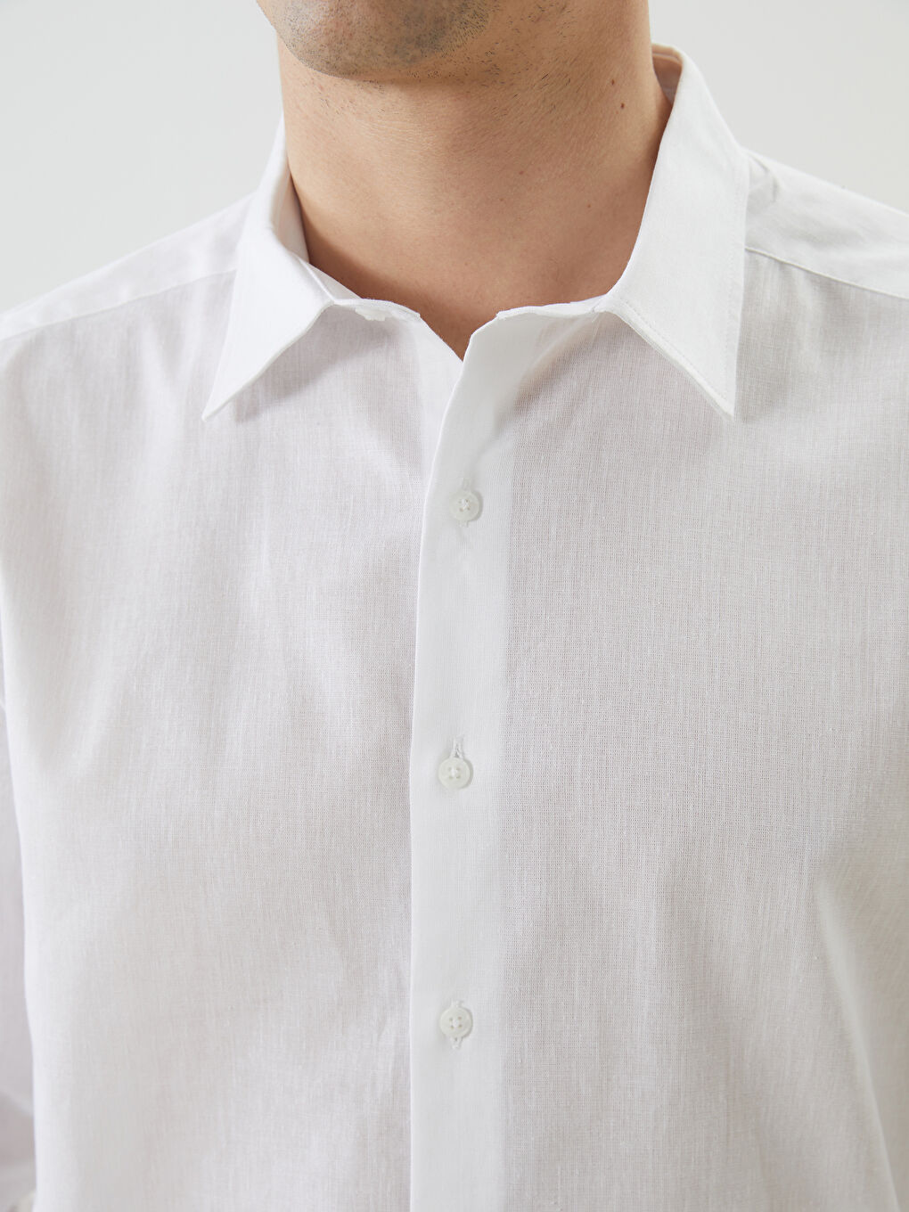 Regular Fit Long Sleeve Linen-Blend Men's Shirt -S5AF26Z8-R9J