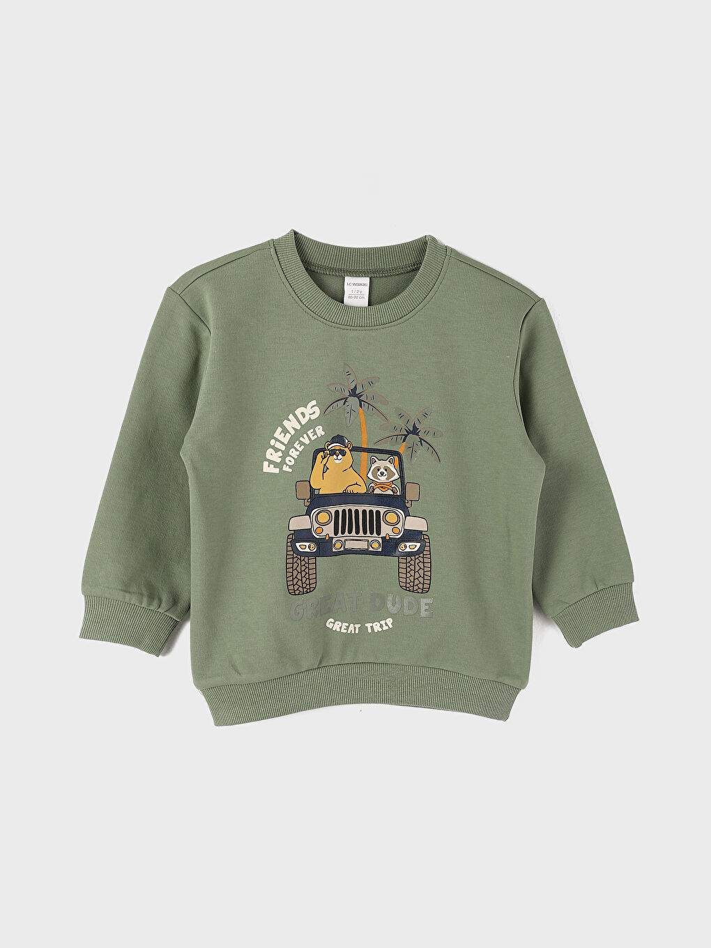 سويت شيرت ياقة دائرية كم طويل مطبوع أولاد رضع - مجموعة من 2-2