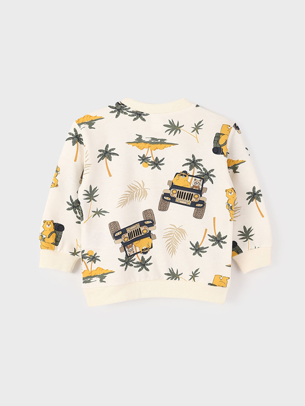 سويت شيرت ياقة دائرية كم طويل مطبوع أولاد رضع - مجموعة من 2-3