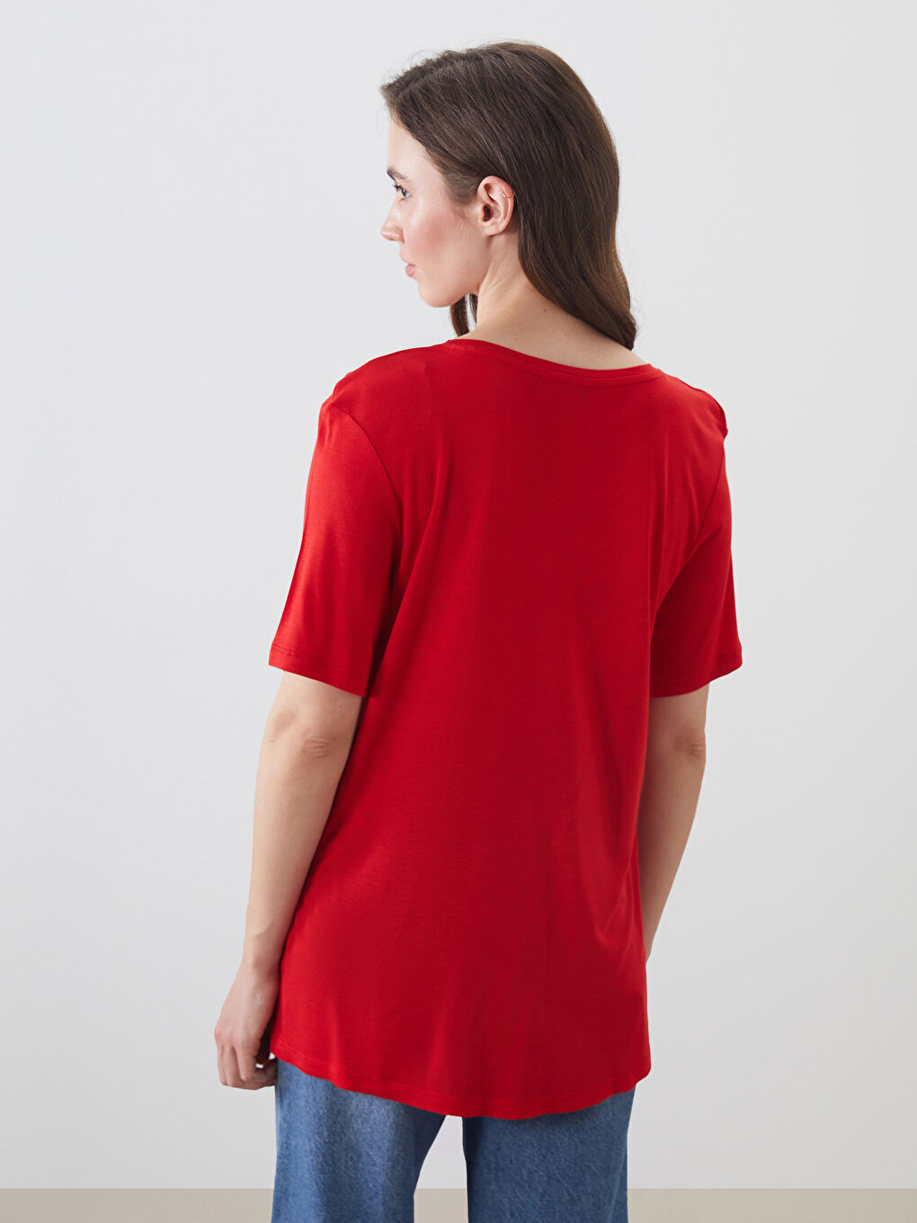 V Neck Women's T-Shirt -S5AG34Z8-HJY