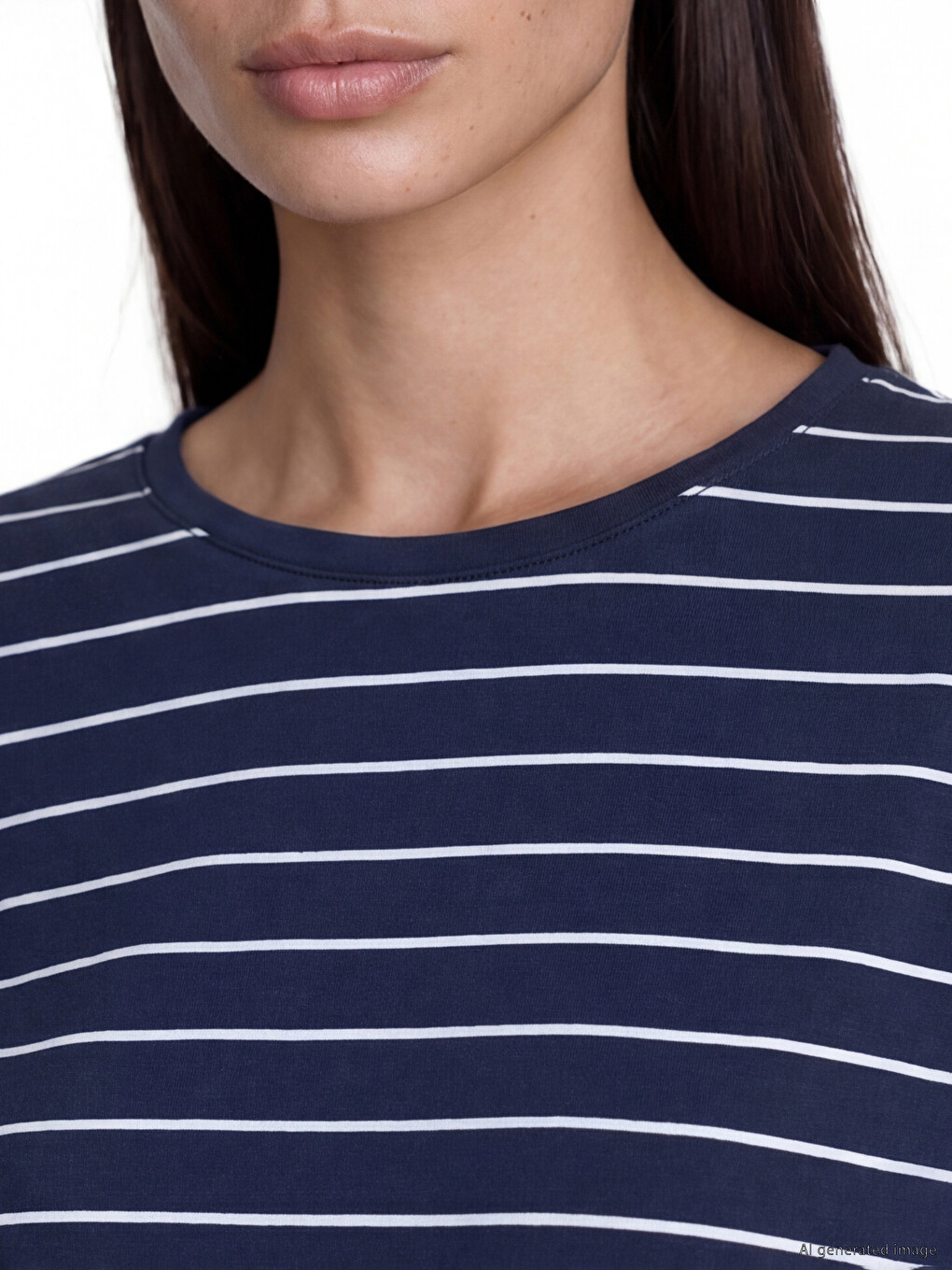 Crew Neck Striped Women's T-Shirt-4