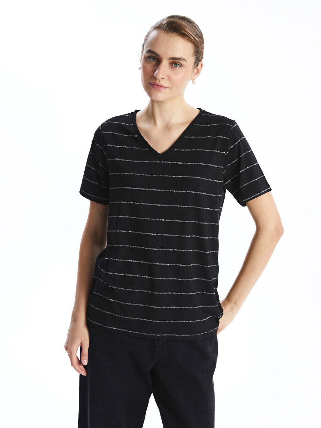 تیشێرت ڕه‌ش ئافرەت -S5AG41Z8-LEG