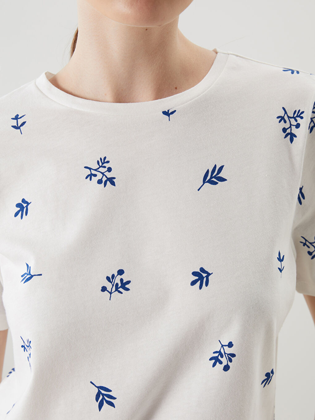 Crew Neck Printed Women's T-shirt -S5AG42Z8-HPQ