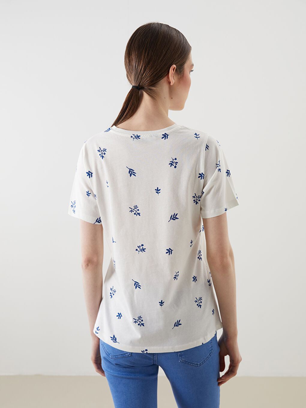 Crew Neck Printed Women's T-shirt -S5AG42Z8-HPQ