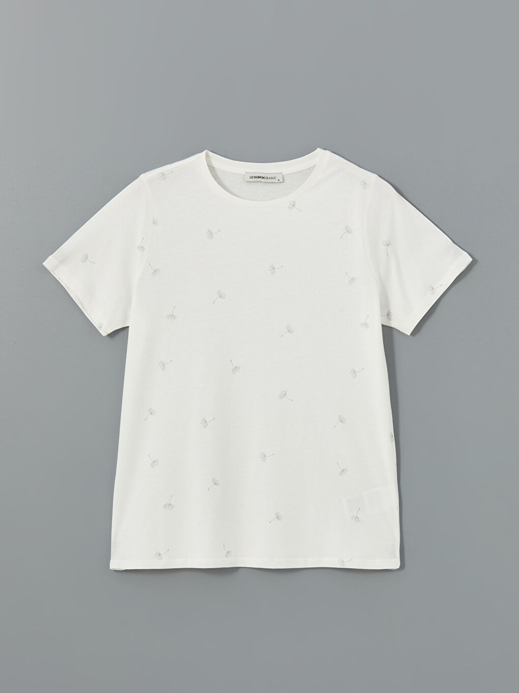 Crew Neck Patterned Jersey Women's T-Shirt -S5AG52Z8-R9J
