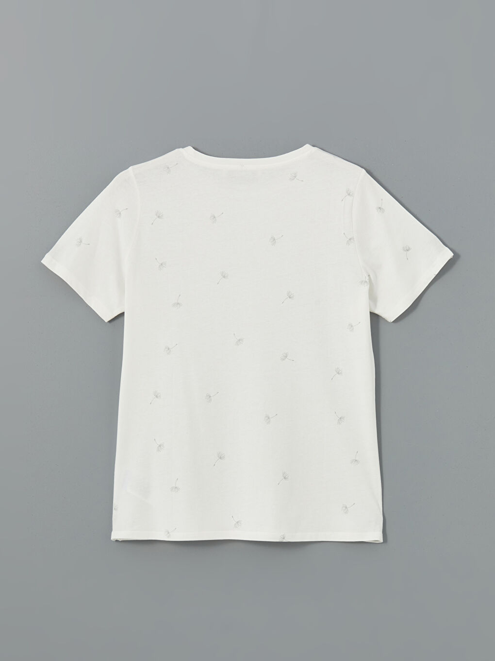 Crew Neck Patterned Jersey Women's T-Shirt -S5AG52Z8-R9J