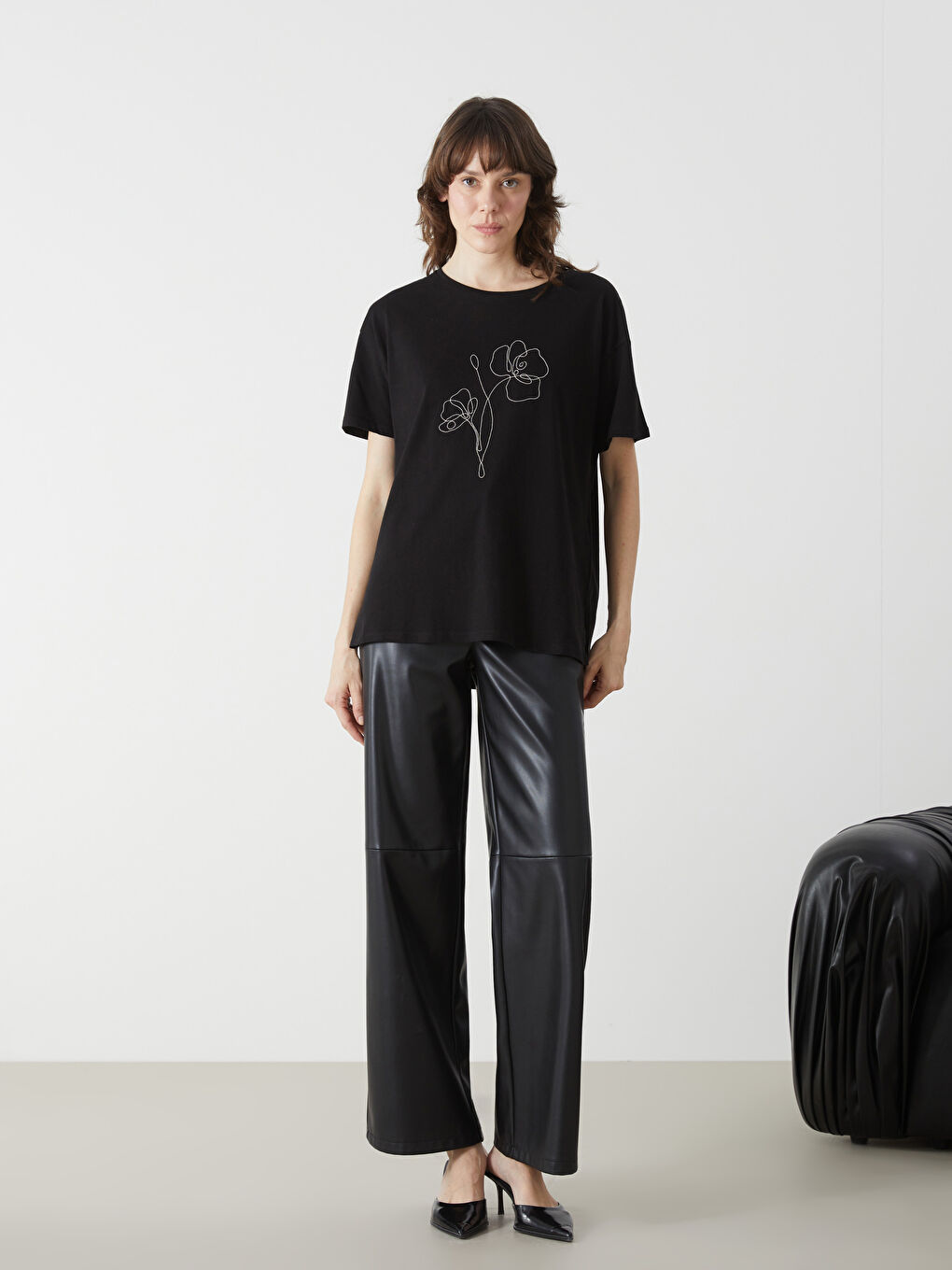 Crew Neck Studded Women'S T-Shirt -S5AG73Z8-CVL