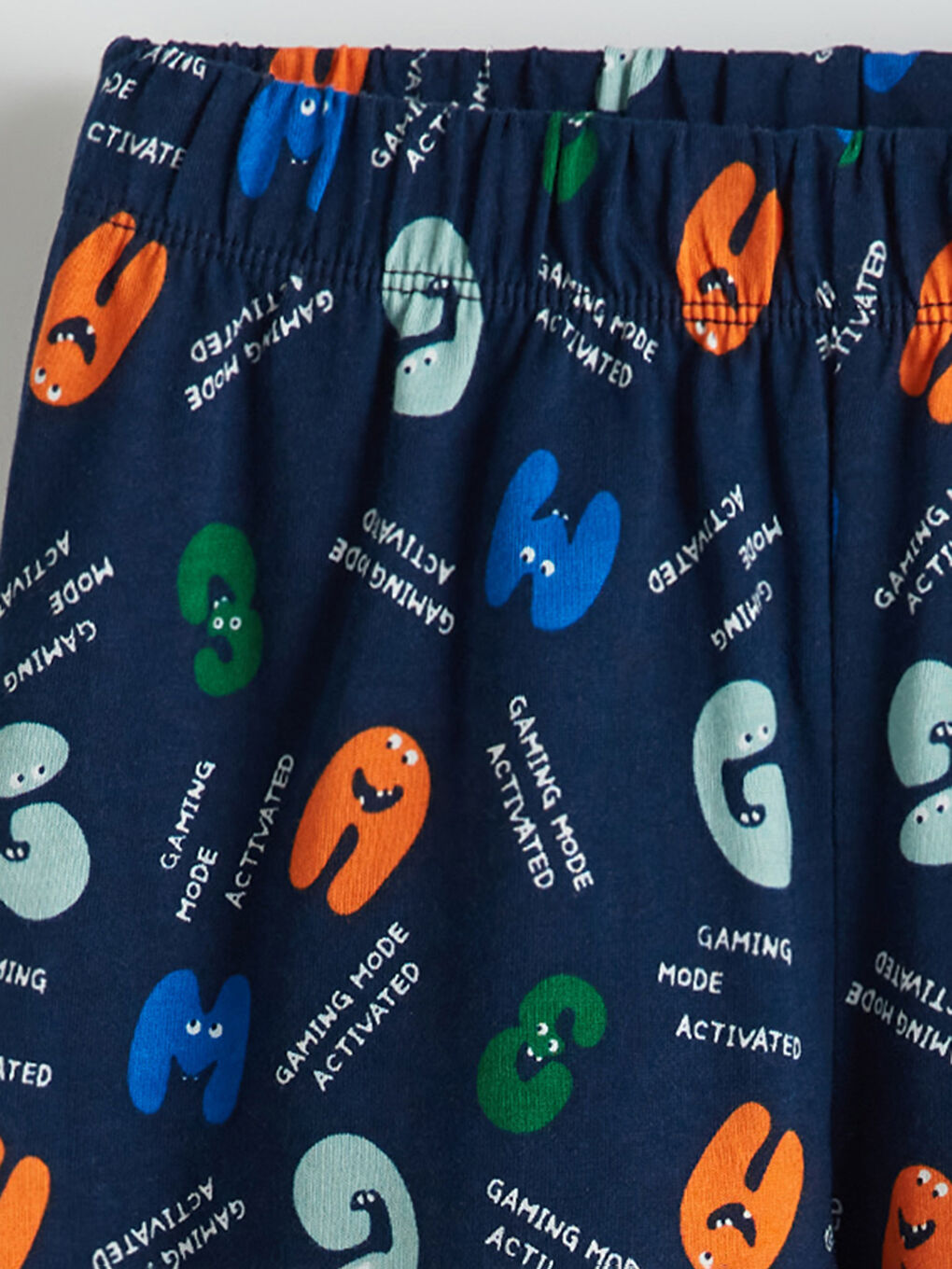 Lacivert Beli Lastikli Baskılı Erkek Çocuk Pijama Alt-2