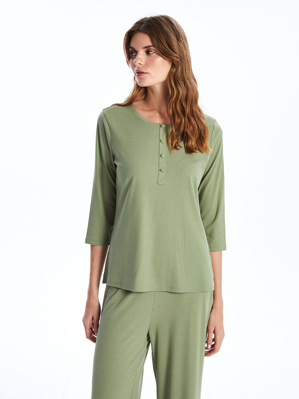 Crew Neck Women's Blouse -S5AG91Z8-GUY