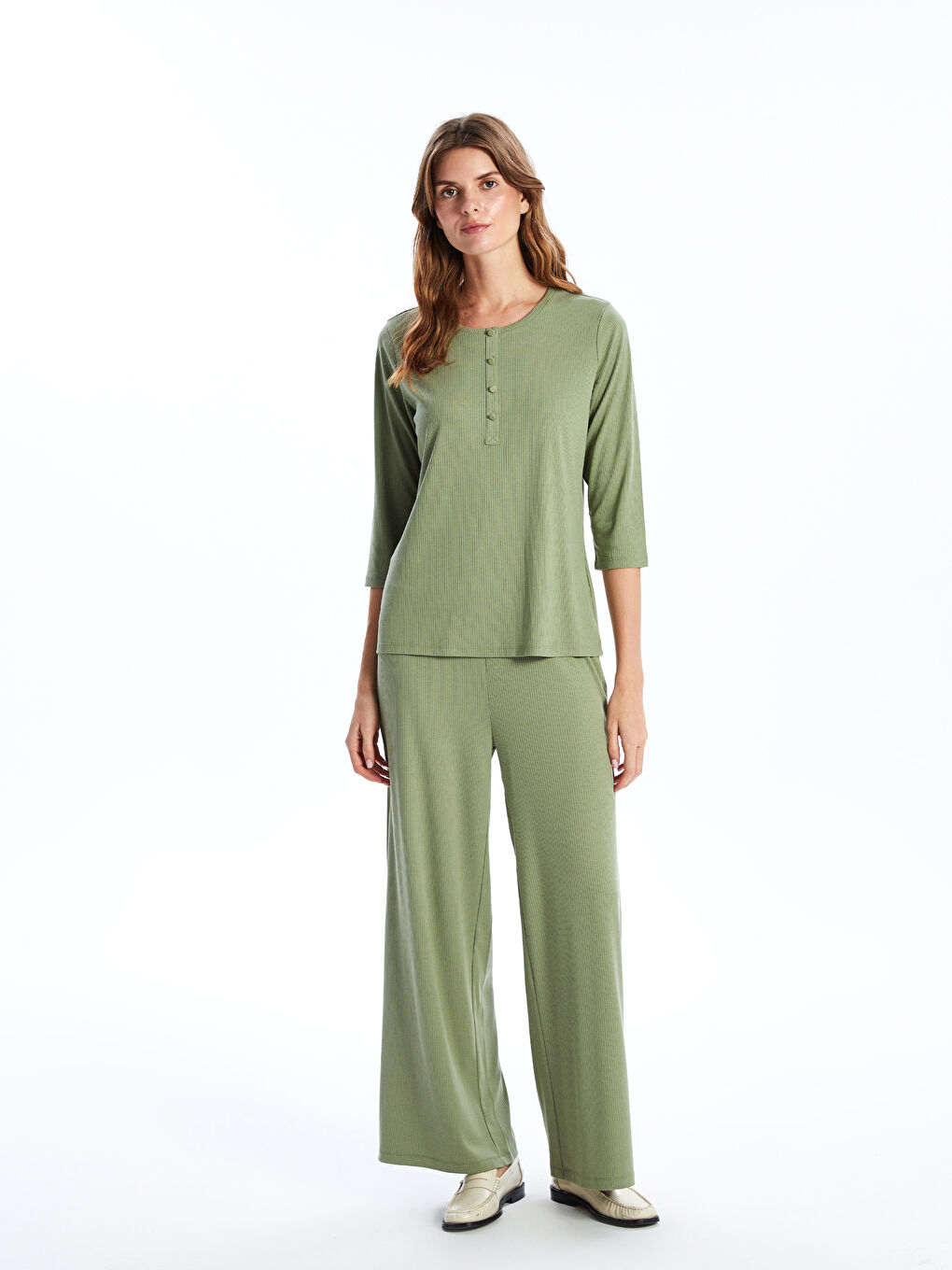 Crew Neck Women's Blouse -S5AG91Z8-GUY