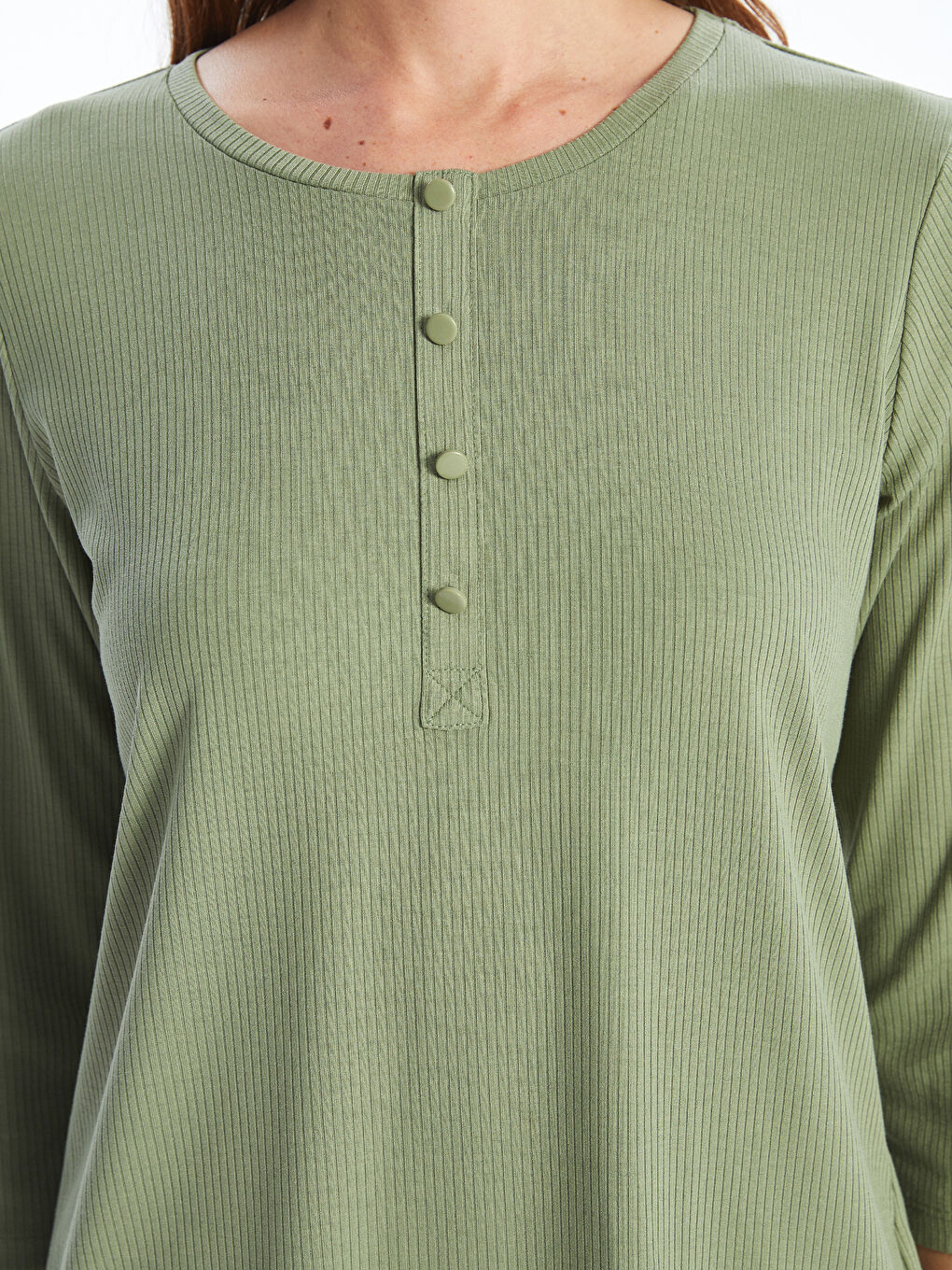 Crew Neck Women's Blouse -S5AG91Z8-GUY