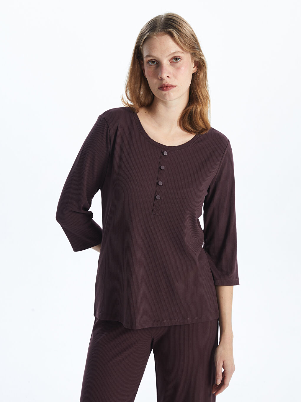 Crew Neck Women's Blouse -S5AG91Z8-HHD