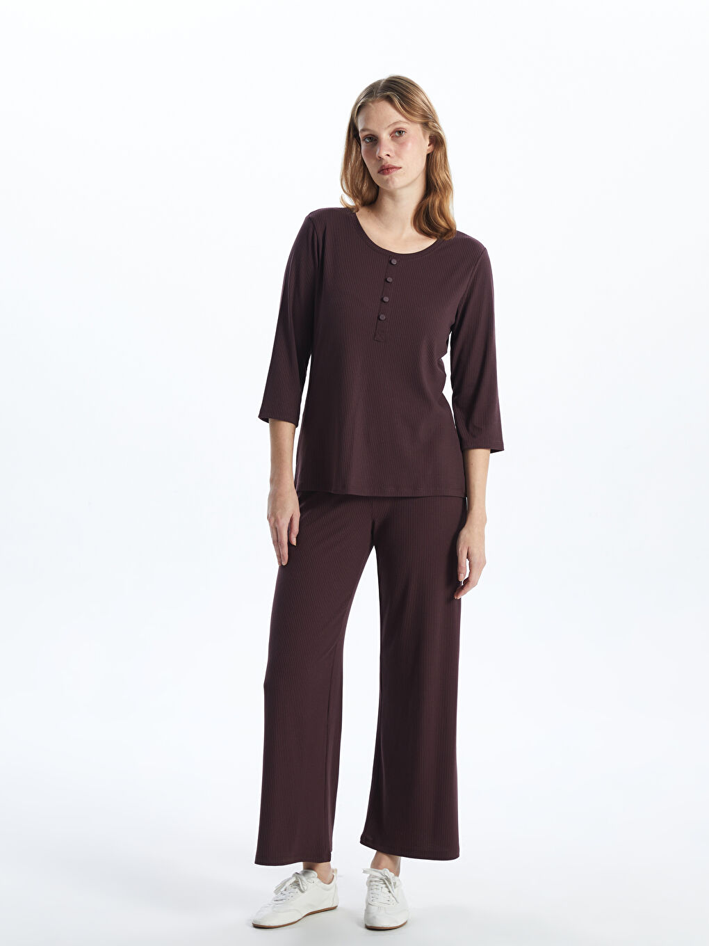Crew Neck Women's Blouse -S5AG91Z8-HHD