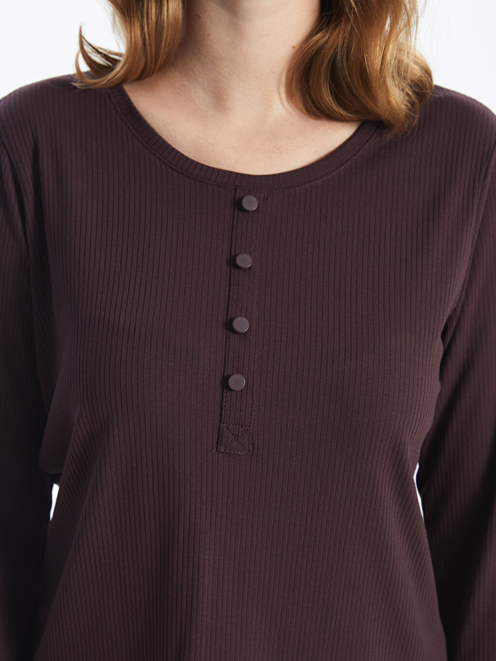 Crew Neck Women's Blouse -S5AG91Z8-HHD