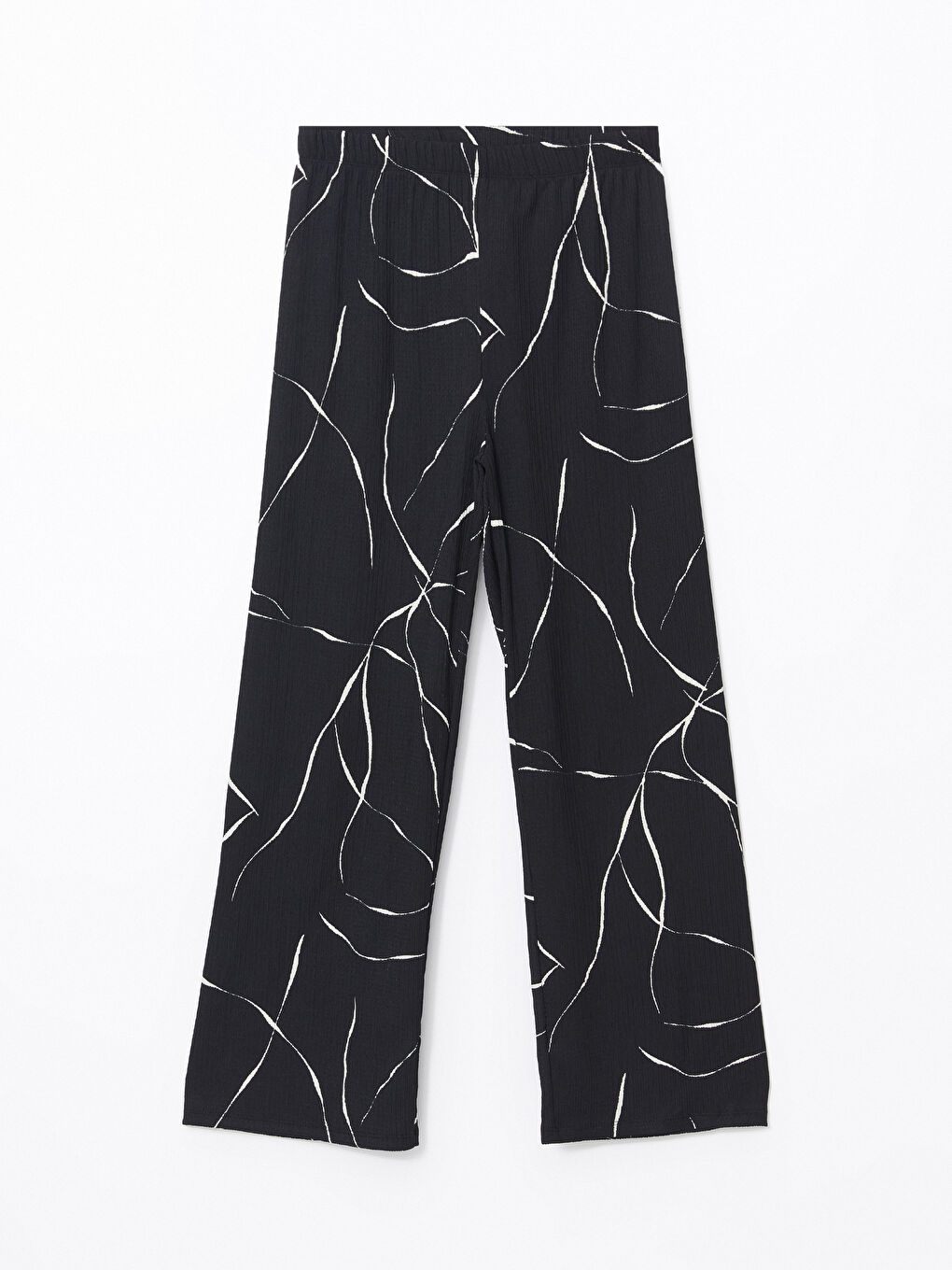 Elasticated Waist Patterned Women's Trousers -S5AH04Z8-LQJ