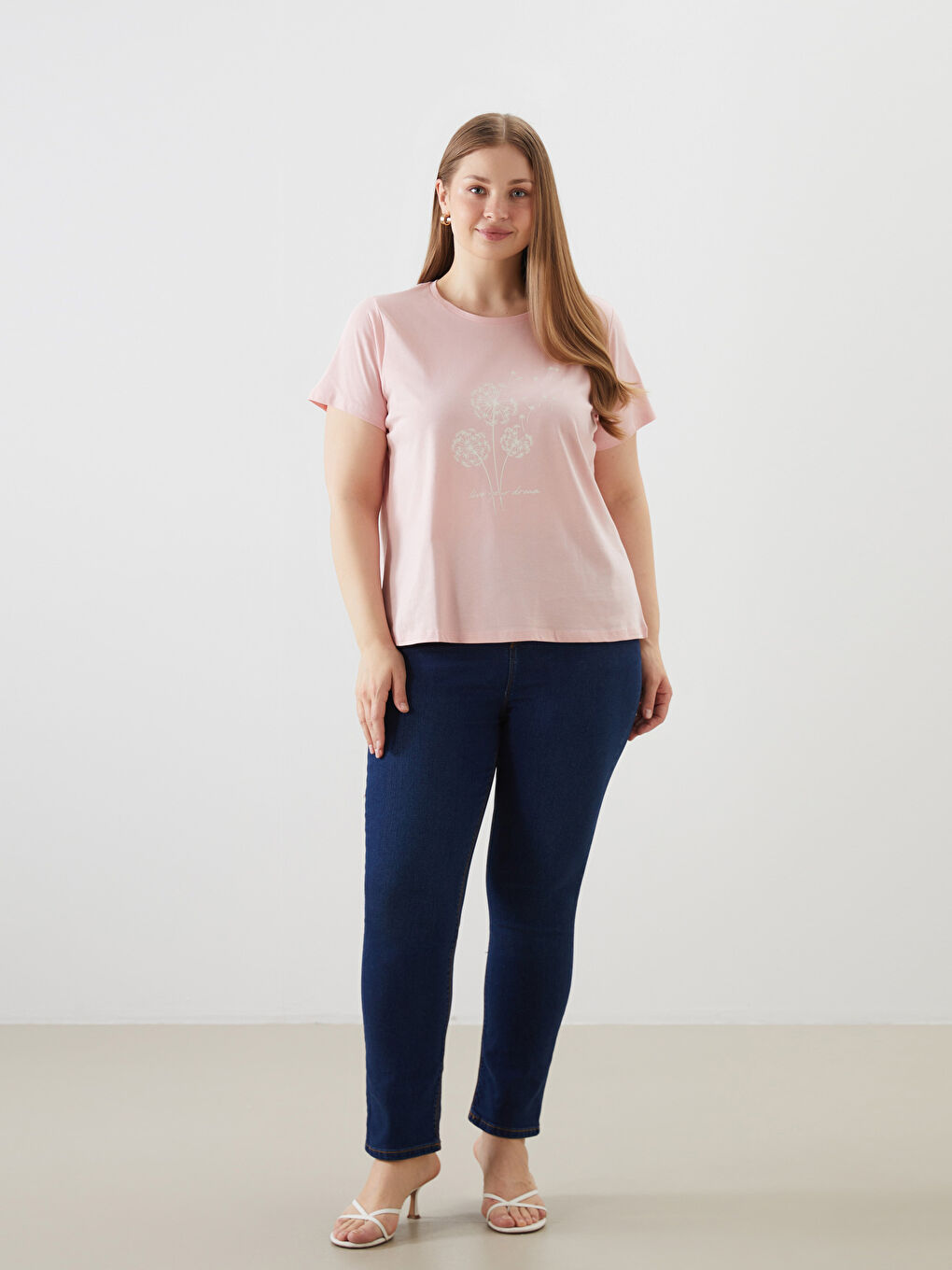 Crew Neck Printed Women's T-shirt -S5AH06Z8-G21