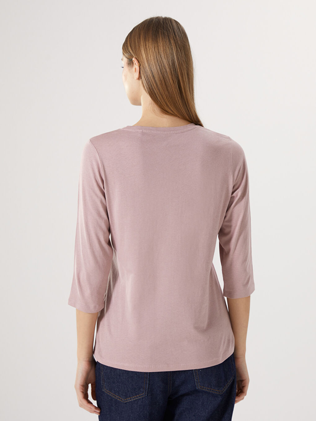 Crew Neck Women's Blouse -S5AI02Z8-GJR