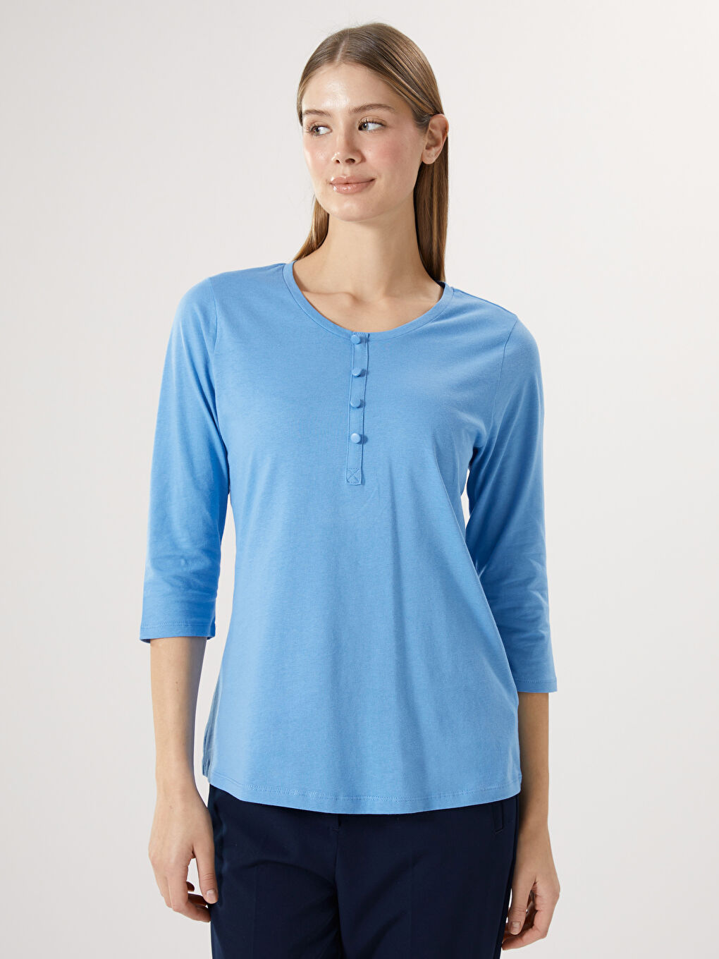 Crew Neck Women's Blouse -S5AI02Z8-JSU