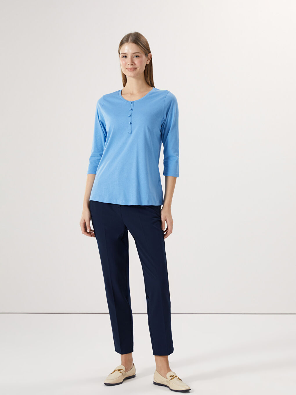 Crew Neck Women's Blouse -S5AI02Z8-JSU