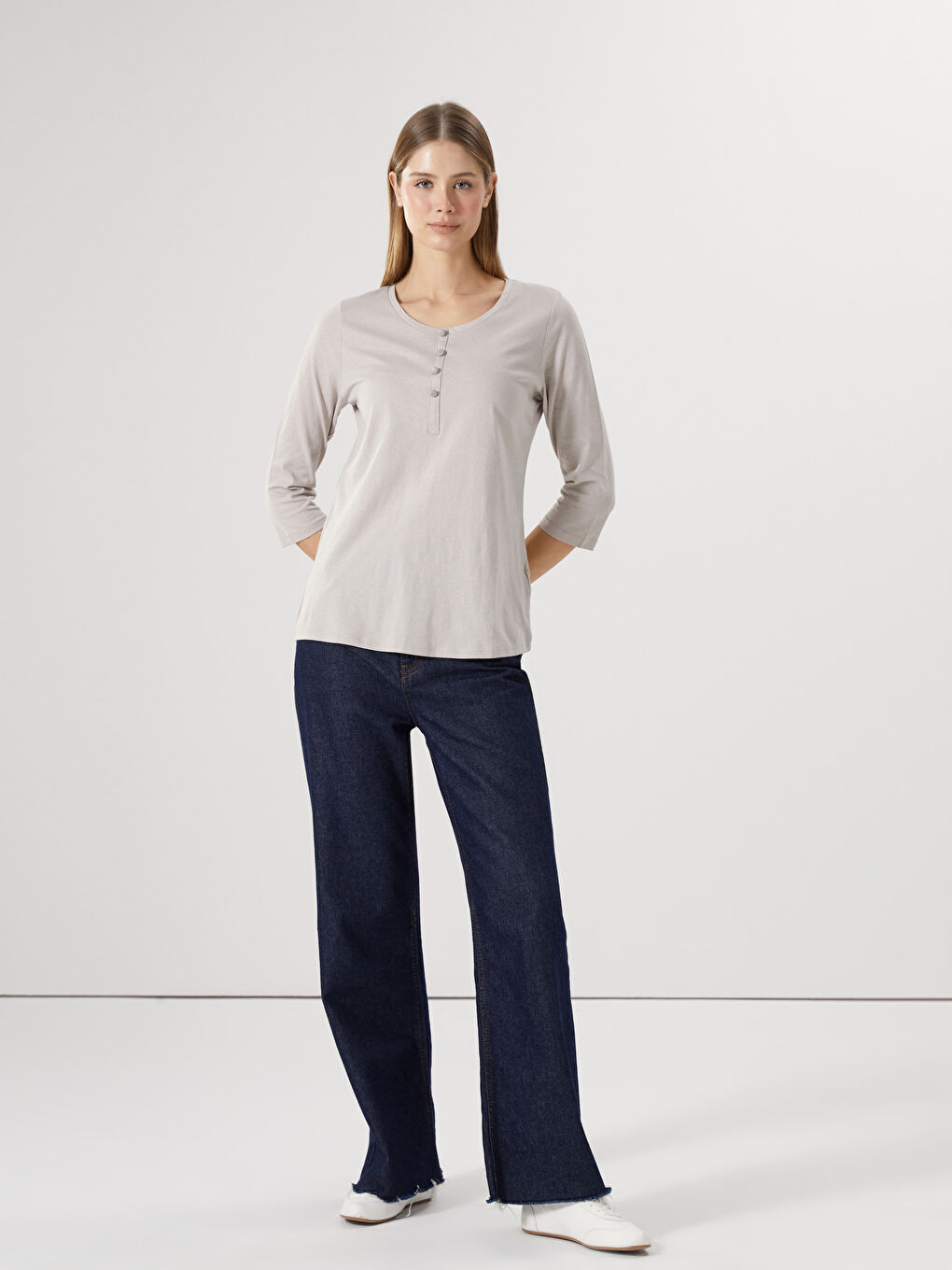 Crew Neck Women's Blouse-1