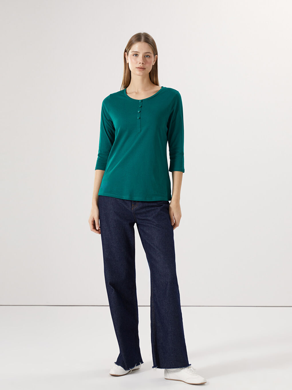 Crew Neck Women's Blouse -S5AI02Z8-R4Z