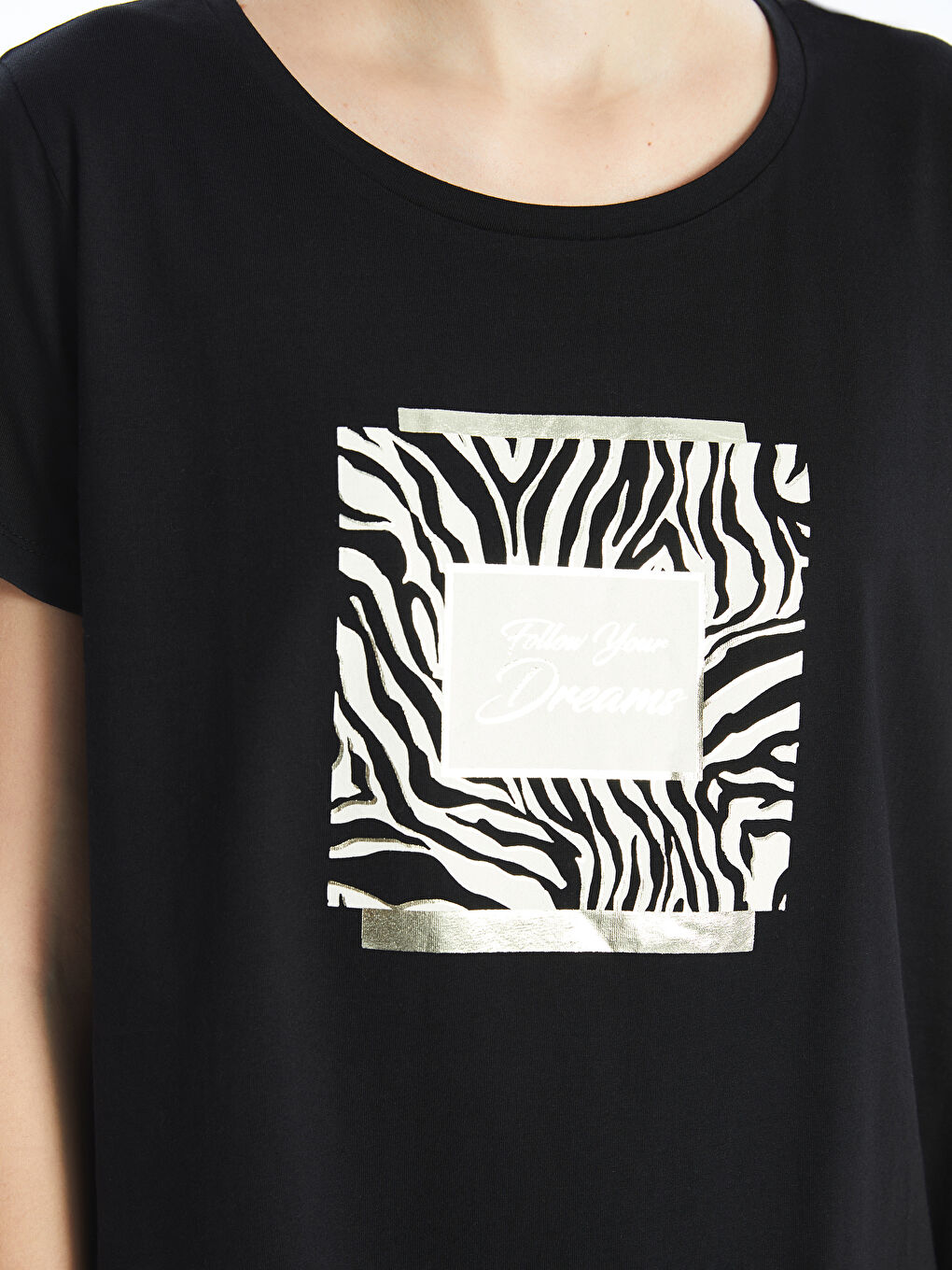 Crew Neck Printed Women's T-shirt -S5AI12Z8-CVL